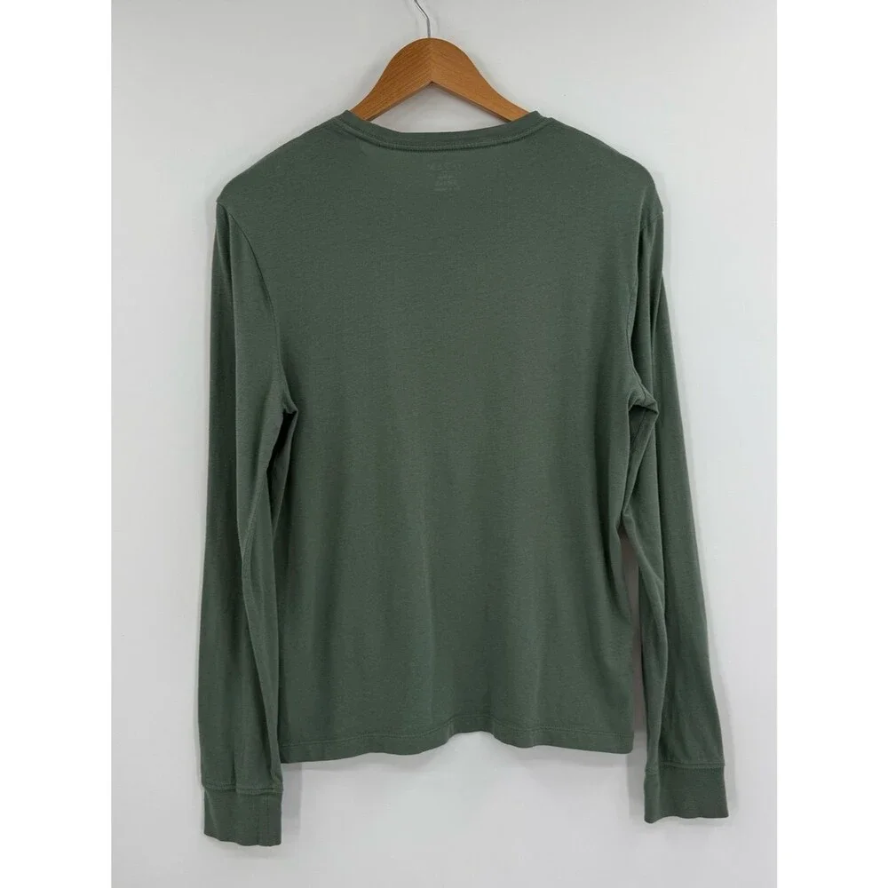 J.Crew Men's Long-Sleeve Washed Jersey Crewneck Tee | Green | Small